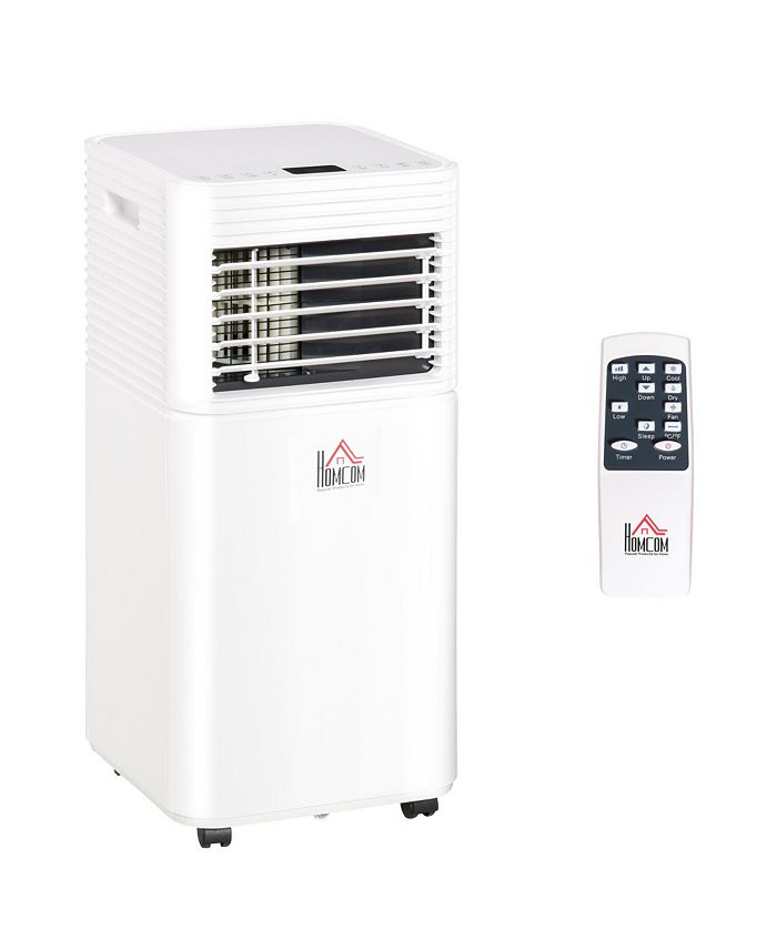 HOMCOM Mobile Air Conditioner w/ 4 Modes, 2 Speeds, LED Display, Timer, White