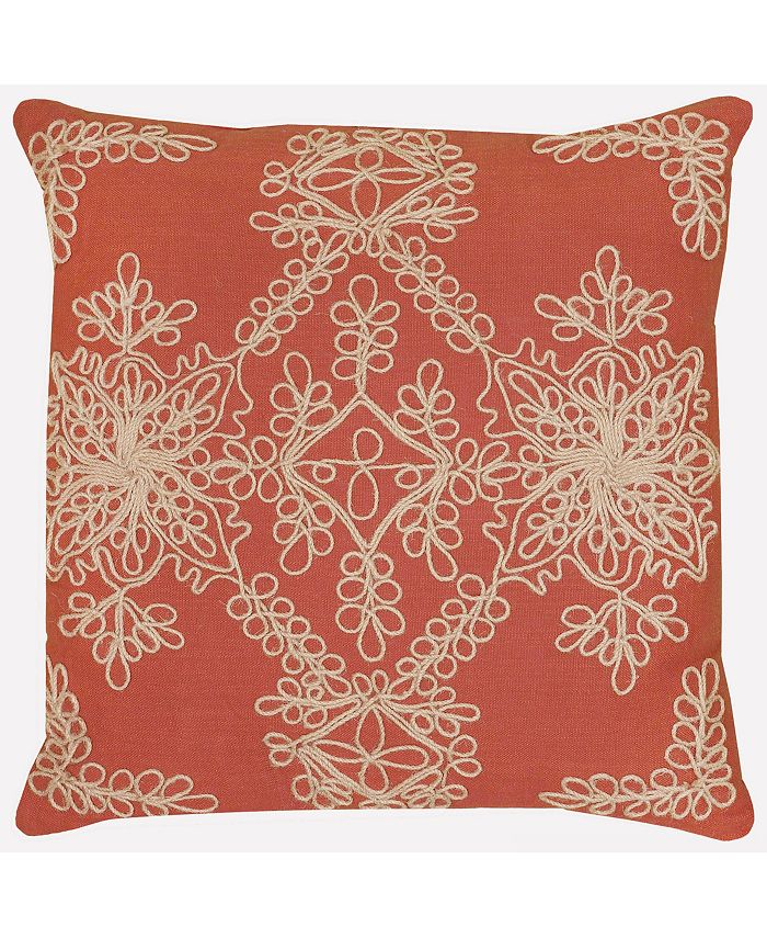 Rizzy Home Medallion Polyester Filled Decorative Pillow, 18" x 18"