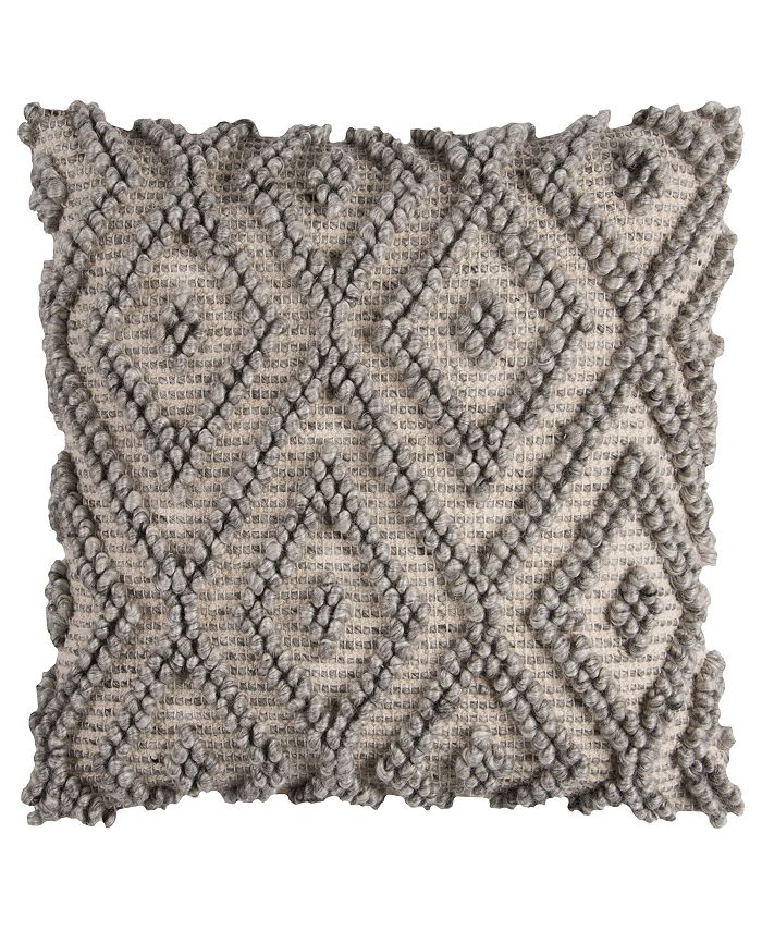 Rizzy Home Geometrical Design Polyester Filled Decorative Pillow, 20" x 20"