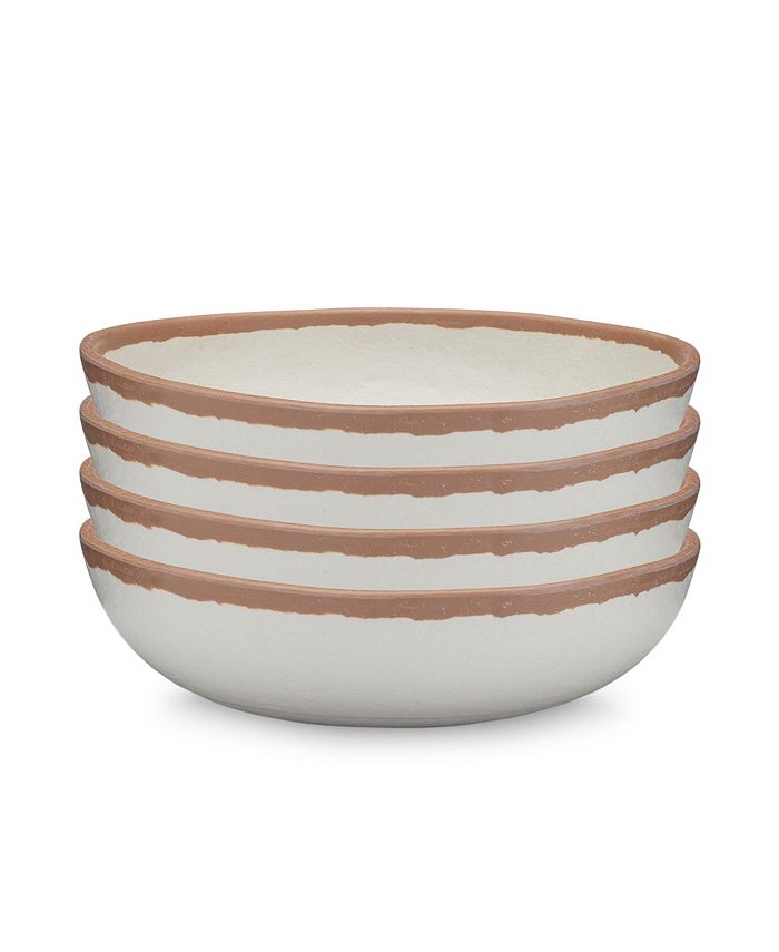 Q Squared Potter Terracotta 6.5" Melaboo Melamine 4-Pc. Cereal Bowl Set