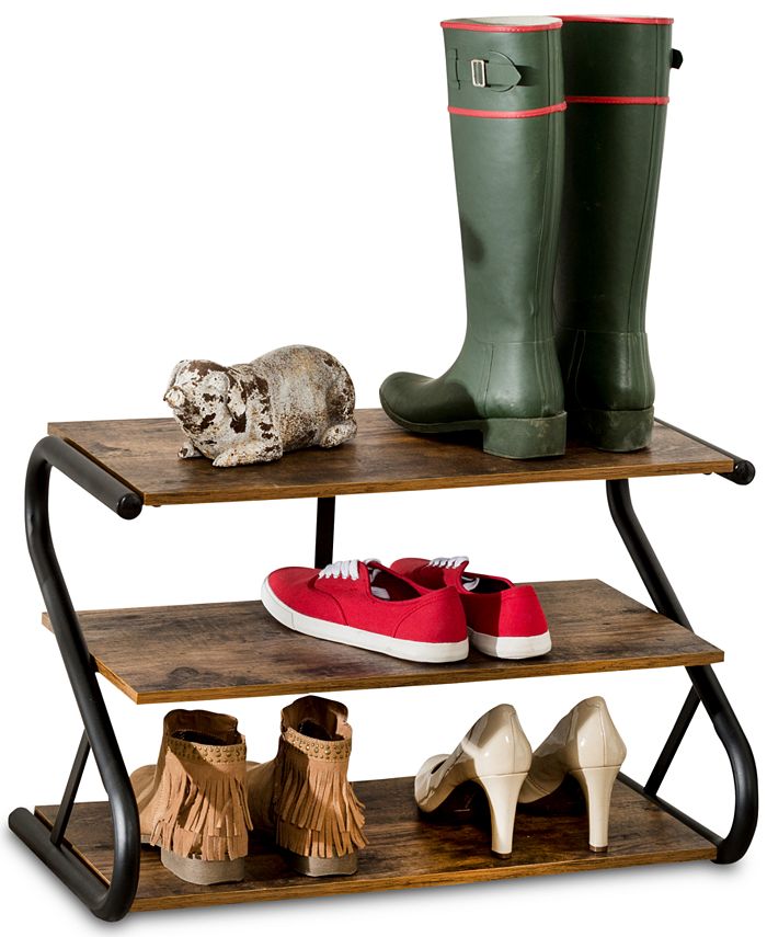 Honey Can Do Rustic 3-Level Shoe Rack