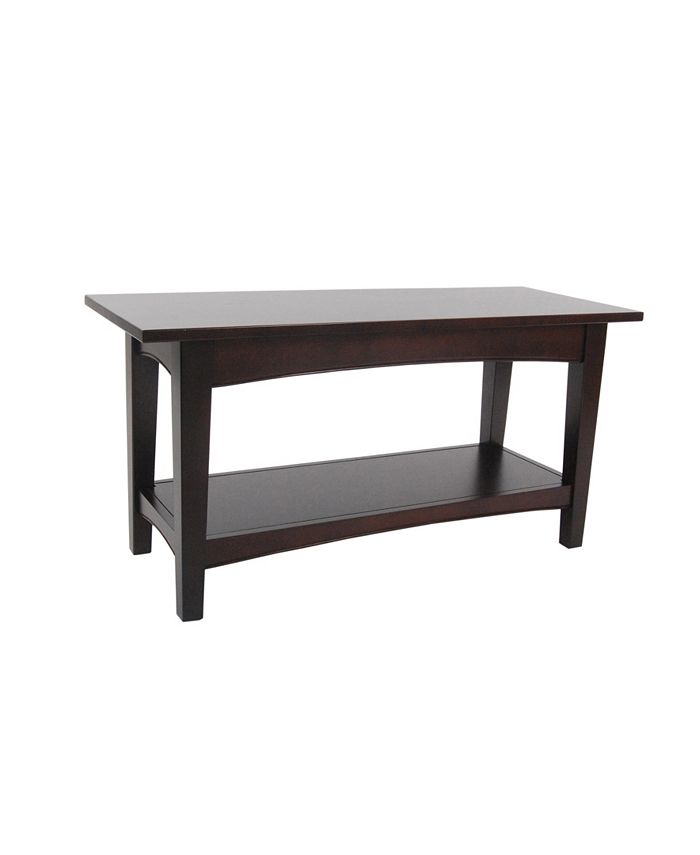 Alaterre Furniture Shaker Cottage Bench with Shelf, Espresso