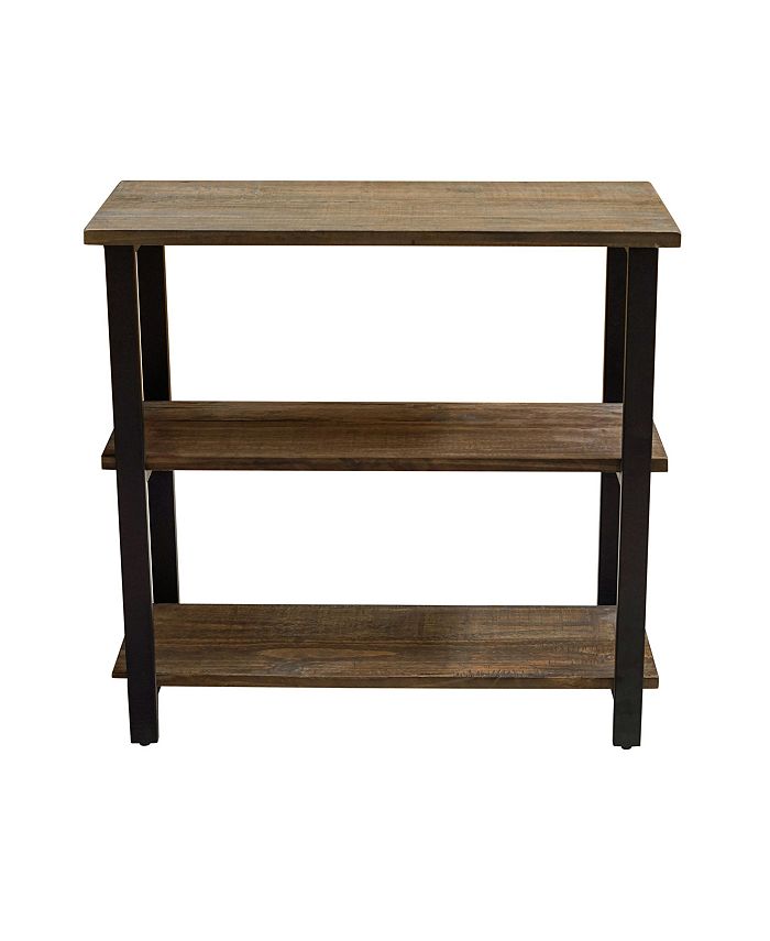Alaterre Furniture Alaterre Pomona 31" H 2-Shelf Metal and Solid Wood Under-Window Bookcase