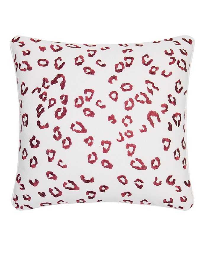 Rose Tree Emory Animal Print Embroidery Decorative Pillow, 20" x 20"