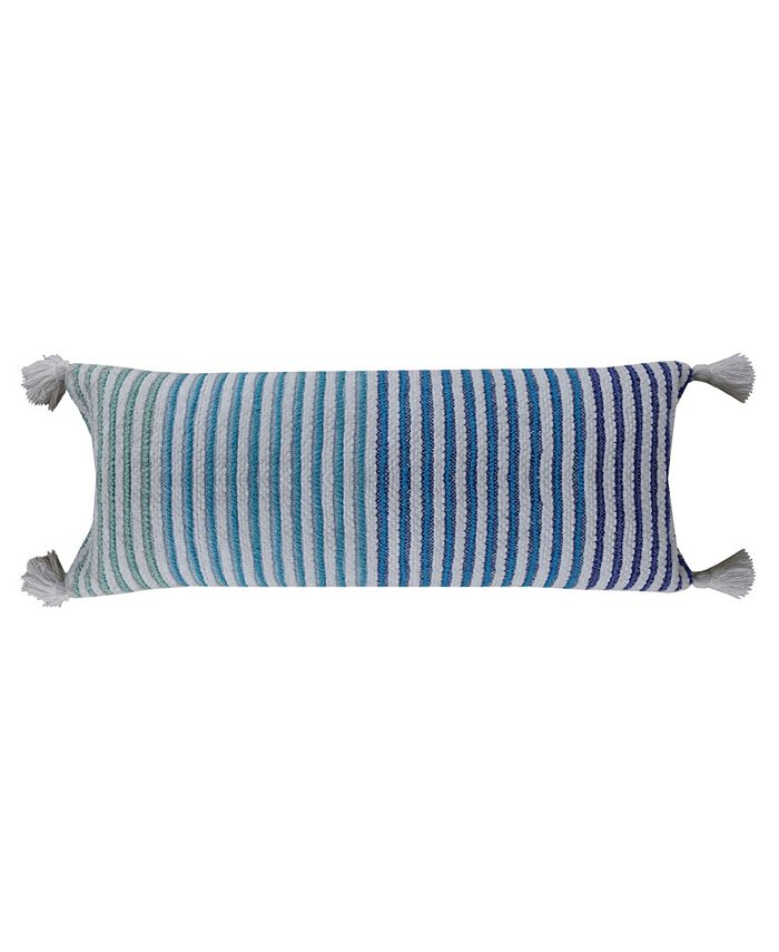 Vibhsa Chicos Home Handloom Woven Textured StripedDecorative Pillow, 14" x 36"