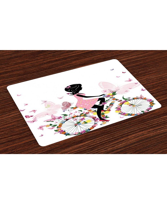 Ambesonne Bicycle Place Mats, Set of 4