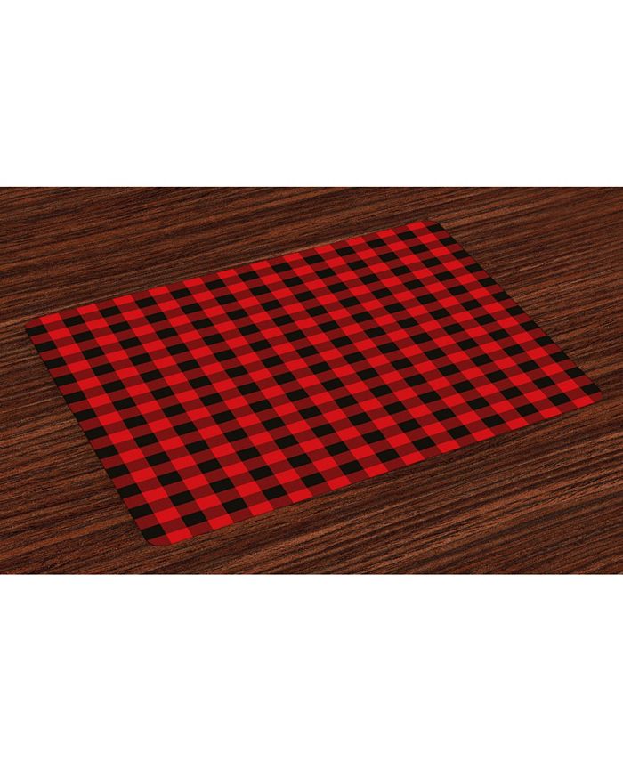 Ambesonne Plaid Place Mats, Set of 4