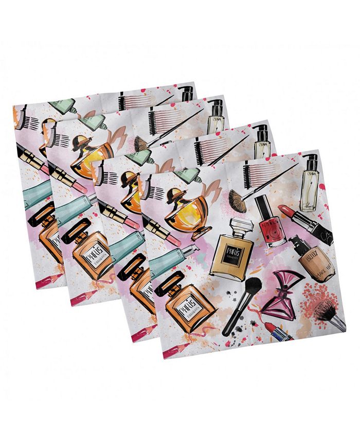 Ambesonne Fashion Set of 4 Napkins, 12" x 12"