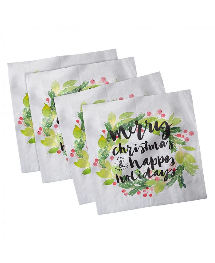 Ambesonne Christmas Set of 4 Napkins, 18" x 18"