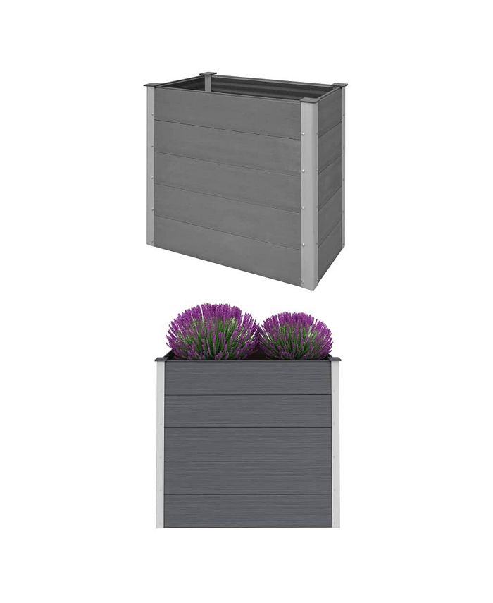 vidaXL Garden Raised Bed WPC 39.4"x19.7"x35.8" Gray