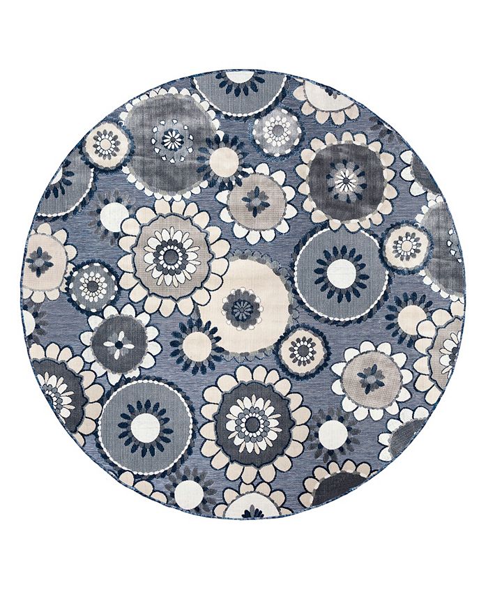 Liora Manne' Canyon Disco 7'8" x 7'8" Round Outdoor Area Rug