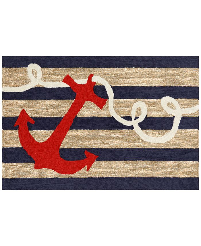 Liora Manne' Liora Manne Front Porch Indoor/Outdoor Anchor Navy 2' x 3' Area Rug