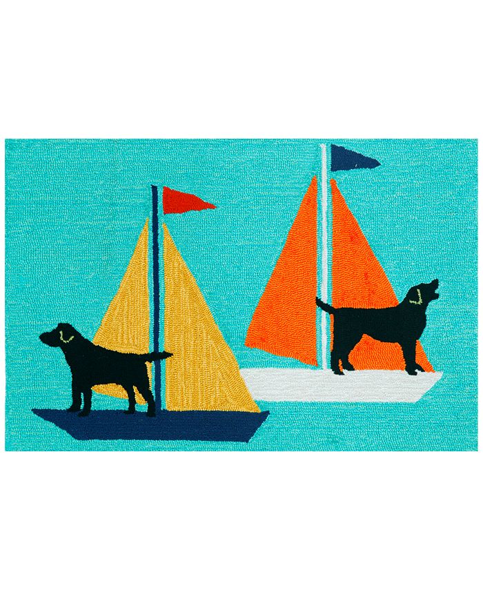 Liora Manne' Liora Manne Front Porch Indoor/Outdoor Sailing Dogs 2' x 3' Area Rug