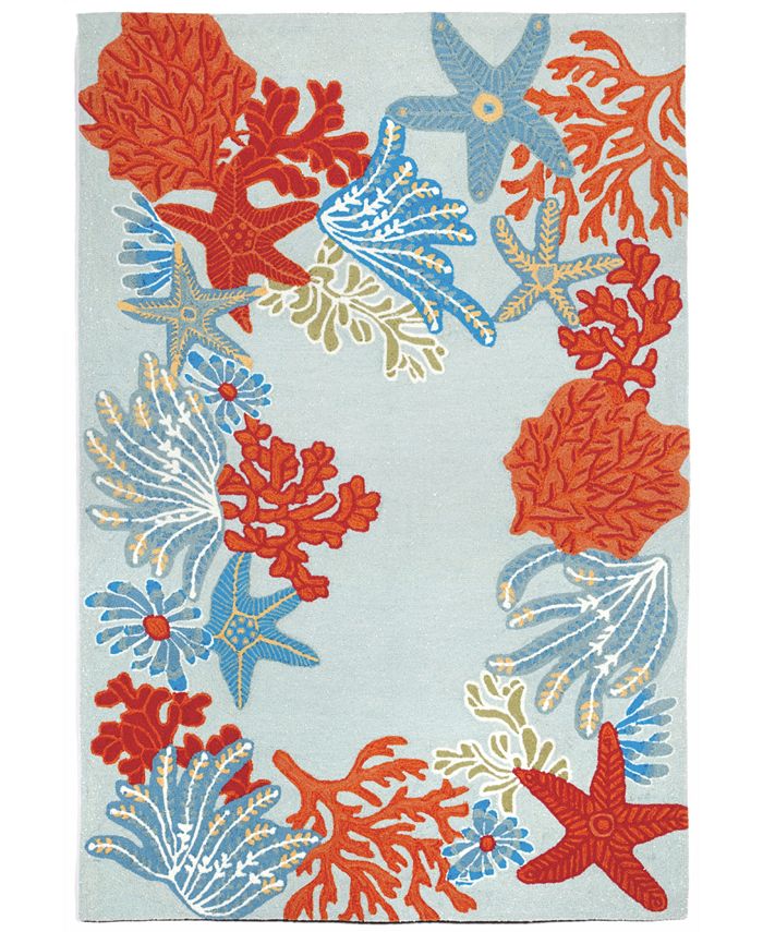 Liora Manne' Ravella 2256 Ocean Scene Blue 3'6" x 5'6" Indoor/Outdoor Area Rug