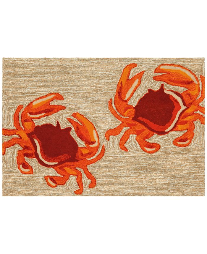 Liora Manne' Liora Manne Front Porch Indoor/Outdoor Crabs Natural 2' x 5' Area Rug