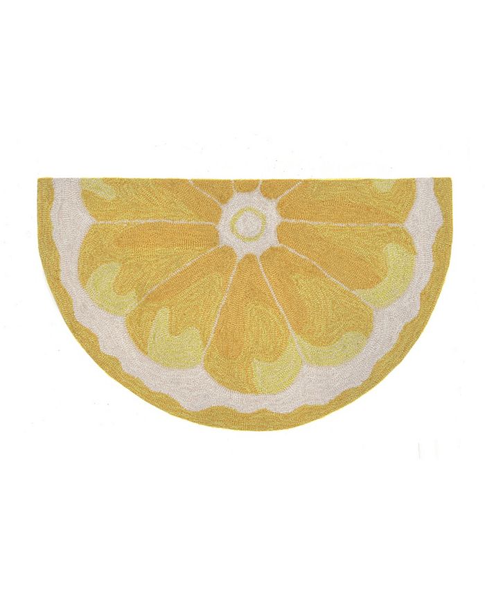 Liora Manne' Frontporch Lemon Slice 2' x 3' Half Circle Outdoor Area Rug