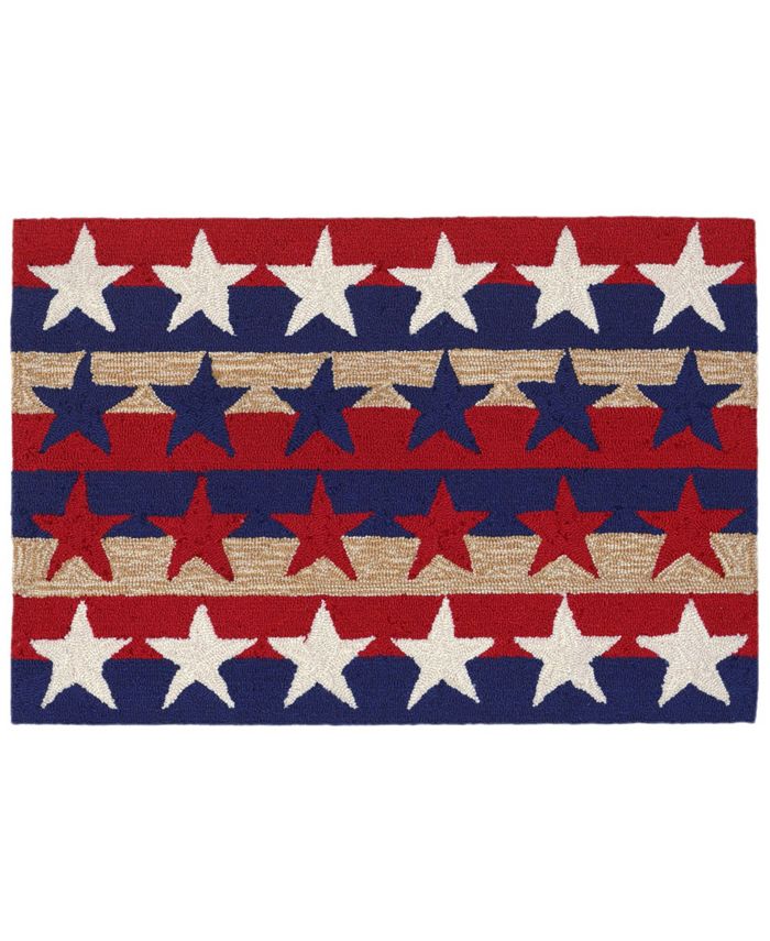 Liora Manne' Frontporch Stars and Stripes Red 2'6" x 4' Outdoor Area Rug