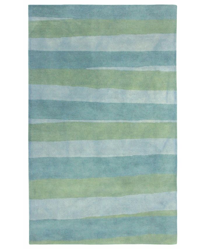 Liora Manne' Piazza 7281 Stripes Sea Breeze 3'6" x 5'6" Area Rug