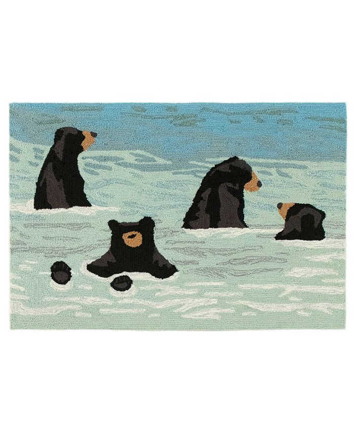 Liora Manne' Frontporch Bathing Bears 2' x 3' Outdoor Area Rug