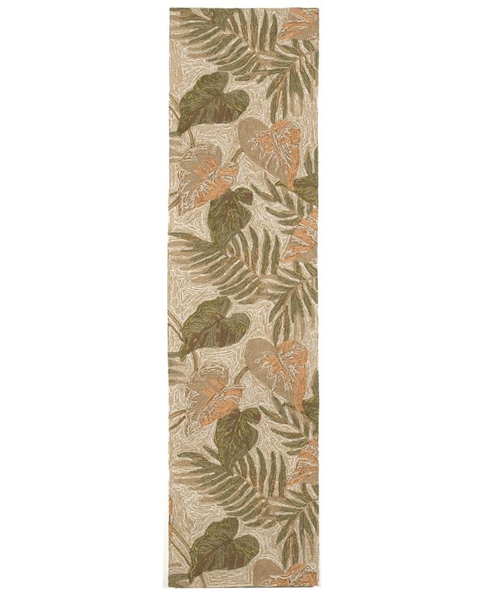 Liora Manne' Ravella Tropical Leaf 2' x 8' Runner Outdoor Area Rug