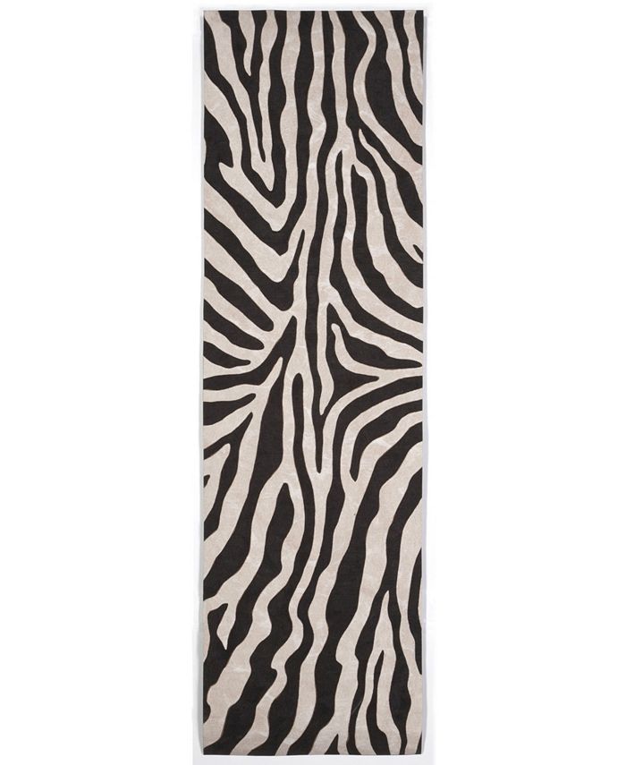 Liora Manne' Visions I Zebra 2'3" x 8' Runner Outdoor Area Rug