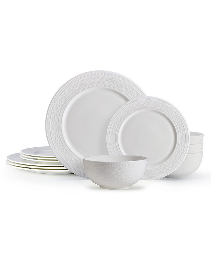 Mikasa Haven Bone China 12 Piece Dinnerware Set, Service for 4