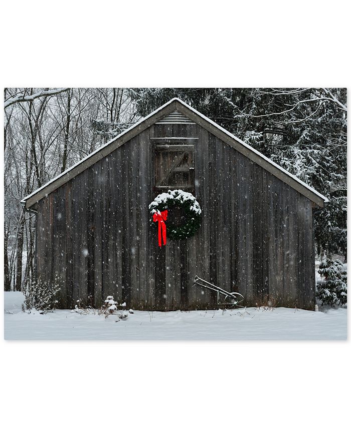 Trademark Global Kurt Shaffer 'Christmas Barn in the Snow' Canvas Art - 35