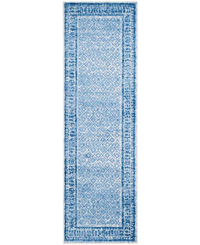 Safavieh Adirondack Silver and Blue 2'6" x 12' Runner Area Rug