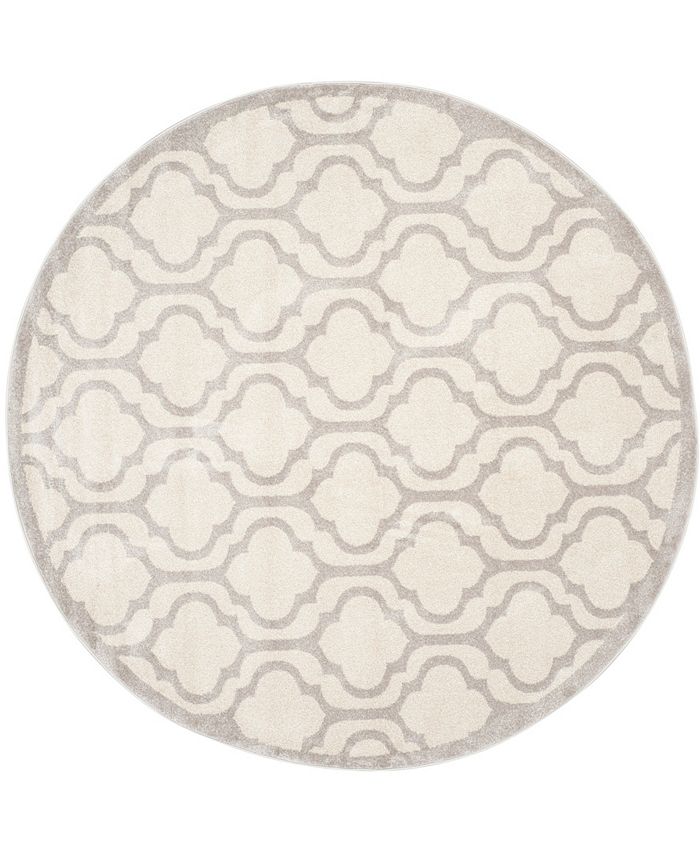 Safavieh Amherst Ivory and Light Gray 7' x 7' Round Outdoor Area Rug