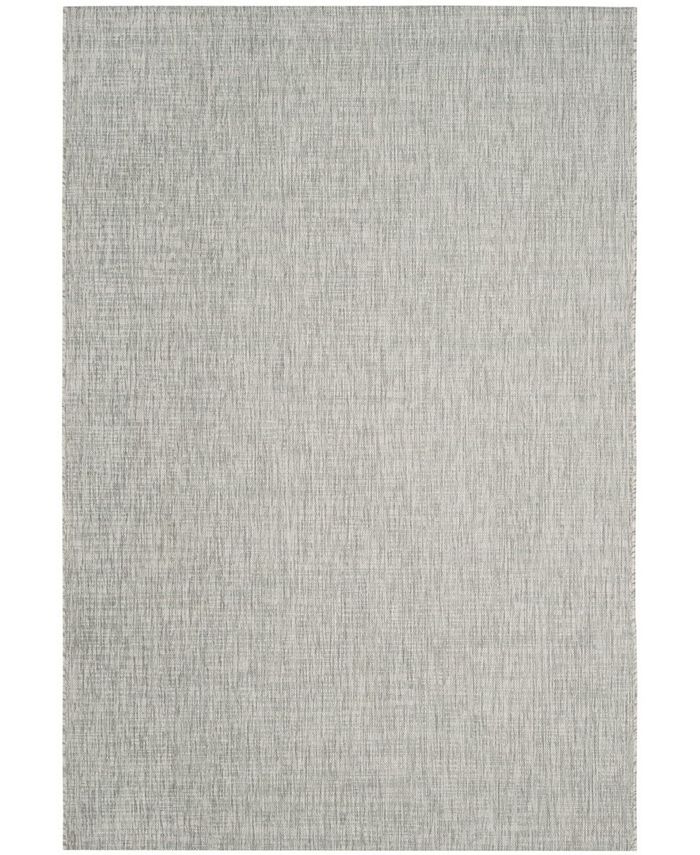 Safavieh Courtyard Gray and Turquoise 4' x 5'7" Sisal Weave Outdoor Area Rug