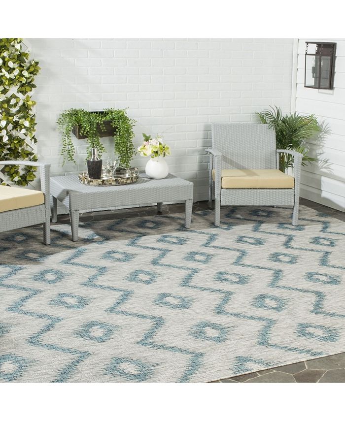 Safavieh Courtyard Gray and Blue 9' x 12' Outdoor Area Rug