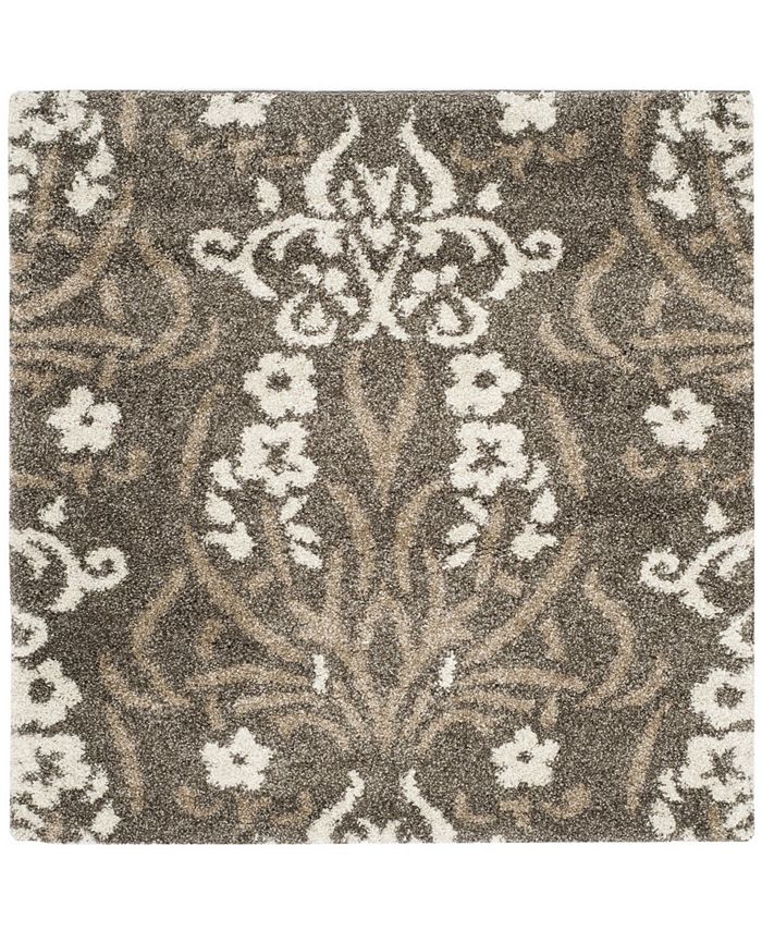 Safavieh Shag Smoke and Beige 5' x 5' Square Area Rug