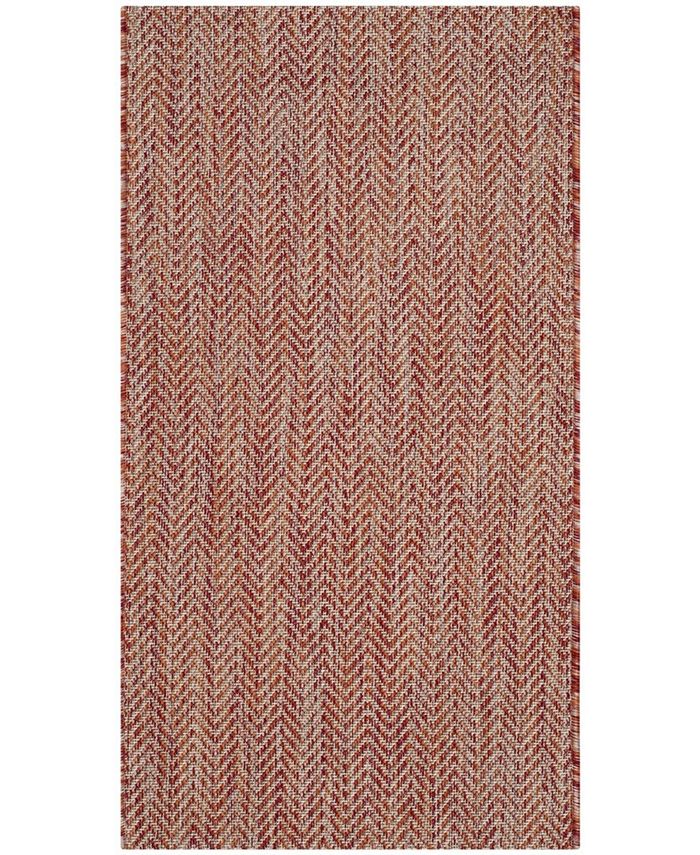 Safavieh Courtyard Red and Beige 2'7" x 5' Outdoor Area Rug