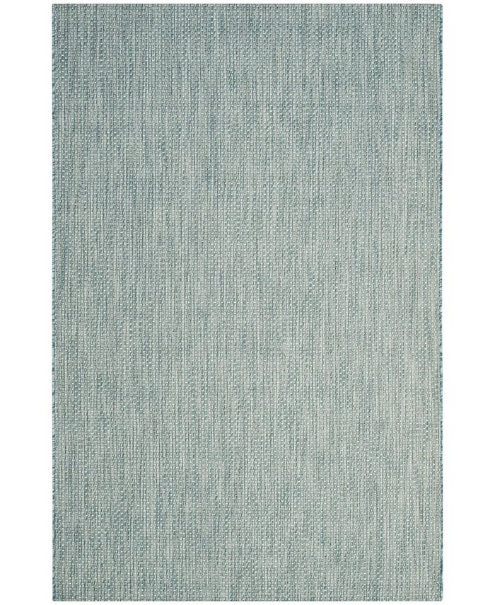 Safavieh Courtyard Aqua and Gray 6'7" x 9'6" Outdoor Area Rug