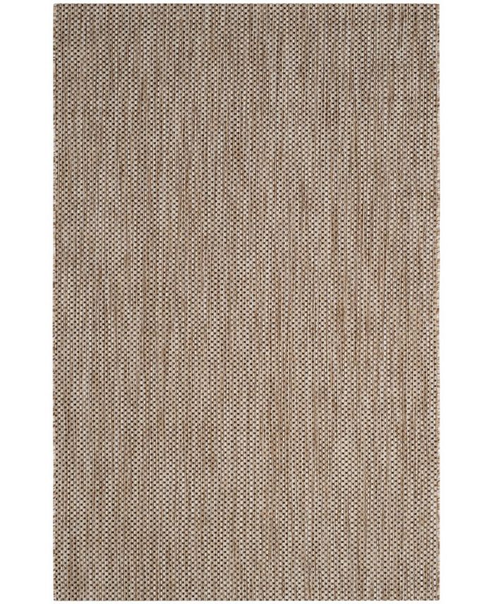 Safavieh Courtyard Natural and Black 4' x 5'7" Outdoor Area Rug