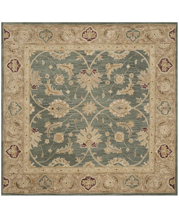 Safavieh Antiquity At849 Teal and Taupe 6' x 6' Square Area Rug