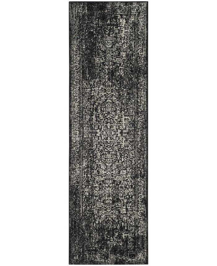 Safavieh Evoke Black and Grey 2'2" x 7' Runner Area Rug