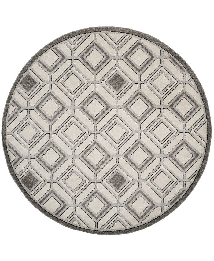 Safavieh Amherst Ivory and Light Gray 7' x 7' Round Area Rug