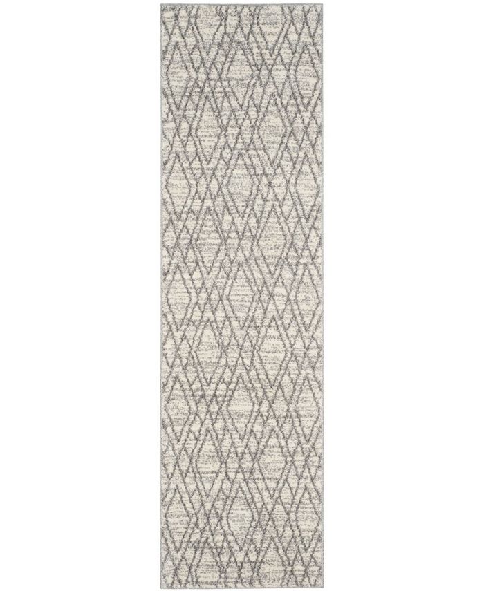 Safavieh Tunisia Ivory and Light Grey 2'3" x 8' Runner Area Rug