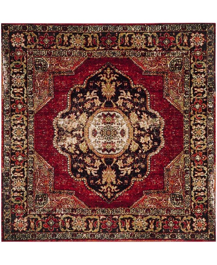 Safavieh Vintage Hamadan Red and Multi 6'7" x 6'7" Square Area Rug