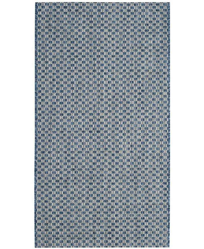 Safavieh Courtyard Blue and Light Gray 2'7" x 5' Sisal Weave Outdoor Area Rug