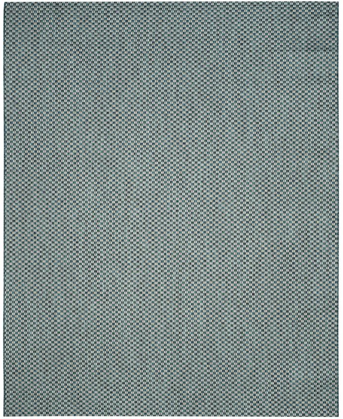 Safavieh Courtyard Turquoise and Light Gray 8' x 11' Sisal Weave Outdoor Area Rug
