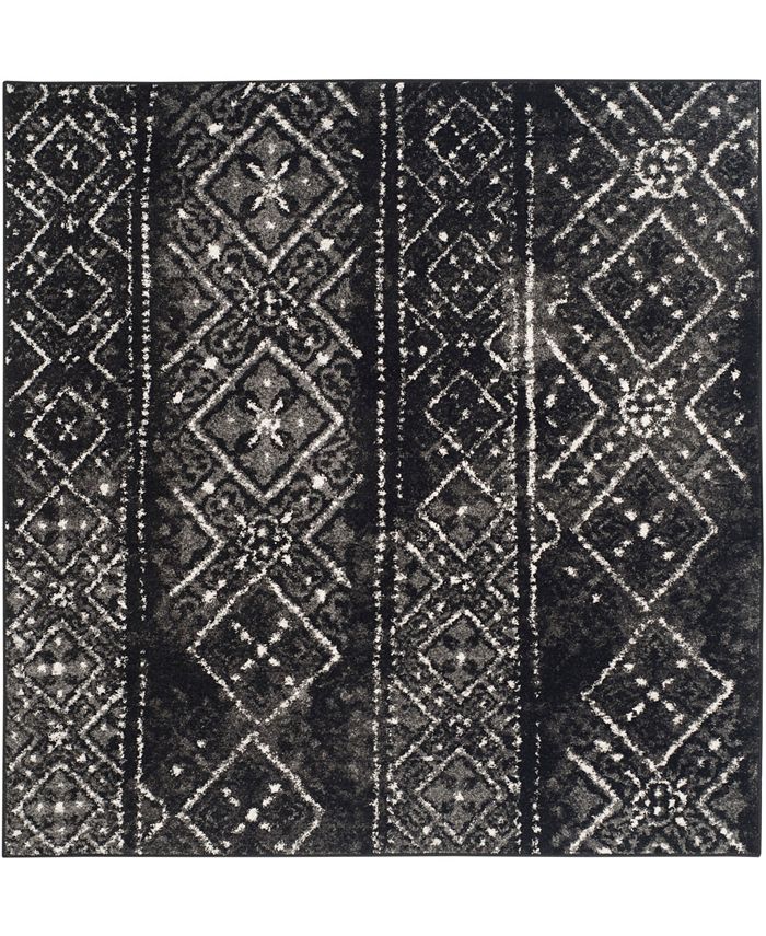 Safavieh Adirondack Black and Silver 4' x 4' Square Area Rug