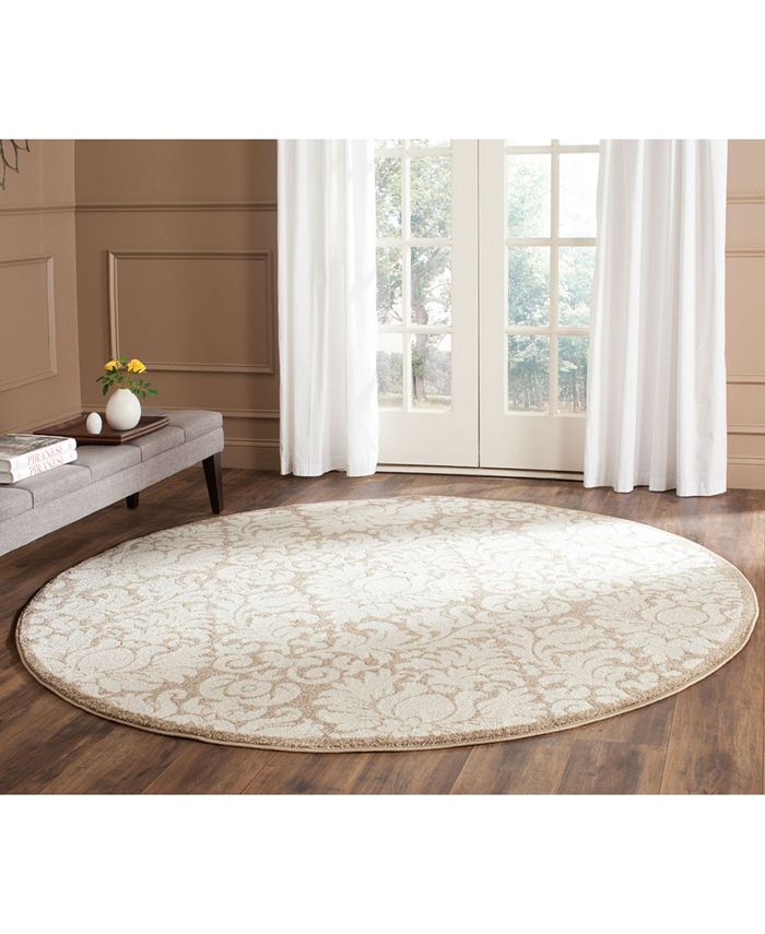 Safavieh Amherst Wheat and Beige 9' x 9' Round Outdoor Area Rug