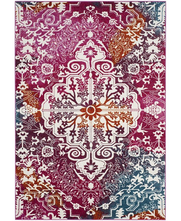 Safavieh Watercolor Ivory and Fuchsia 8' x 10' Area Rug