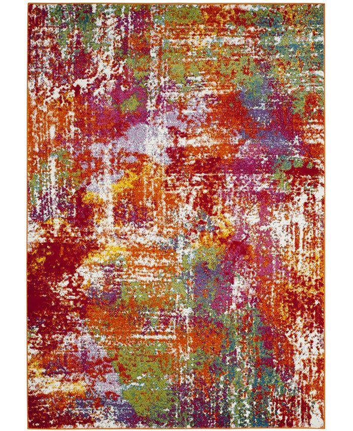 Safavieh Watercolor Orange and Green 5'3" x 7'6" Area Rug
