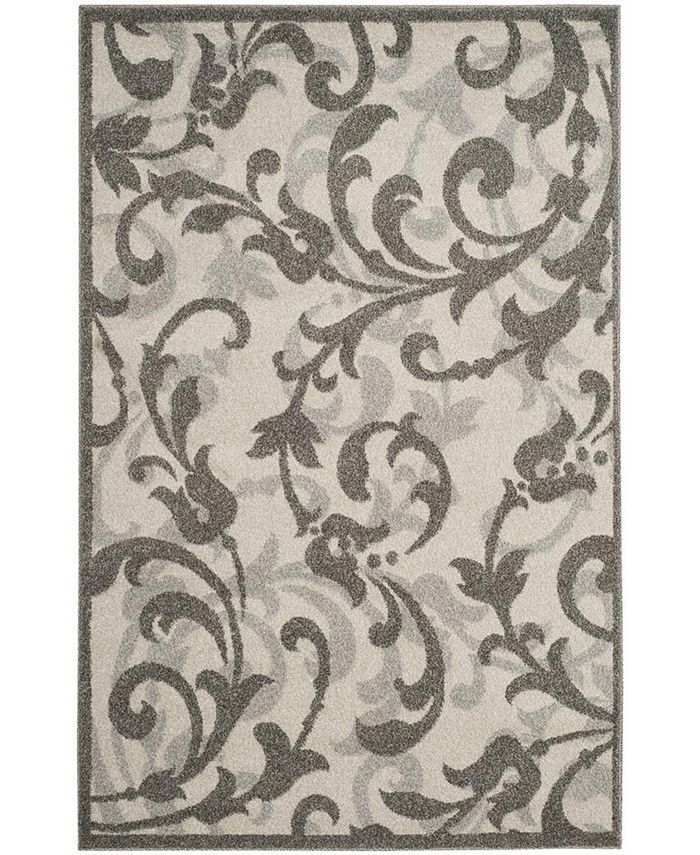 Safavieh Amherst Ivory and Gray 4' x 6' Outdoor Area Rug