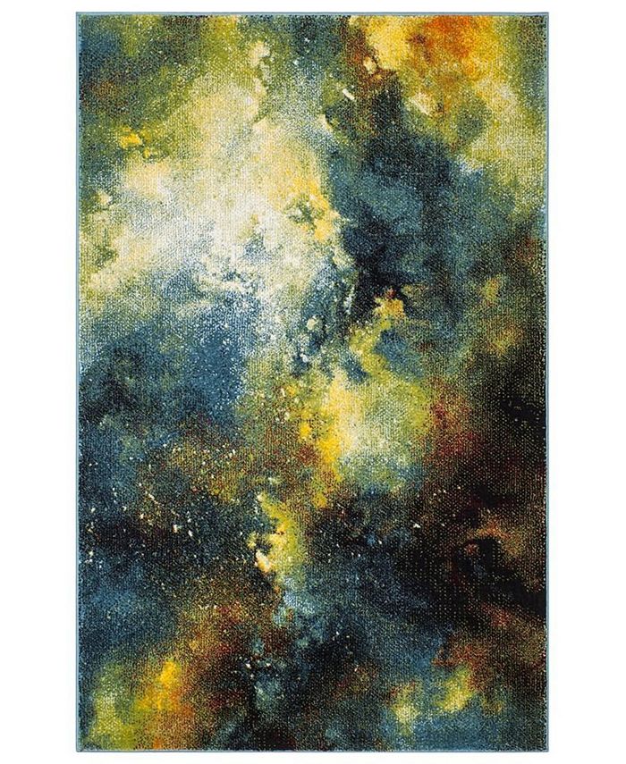 Safavieh Galaxy Blue and Multi 6'7" x 9' Area Rug