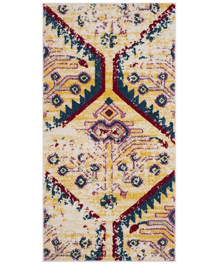 Safavieh Watercolor Light Yellow and Blue 2'7" x 5' Area Rug