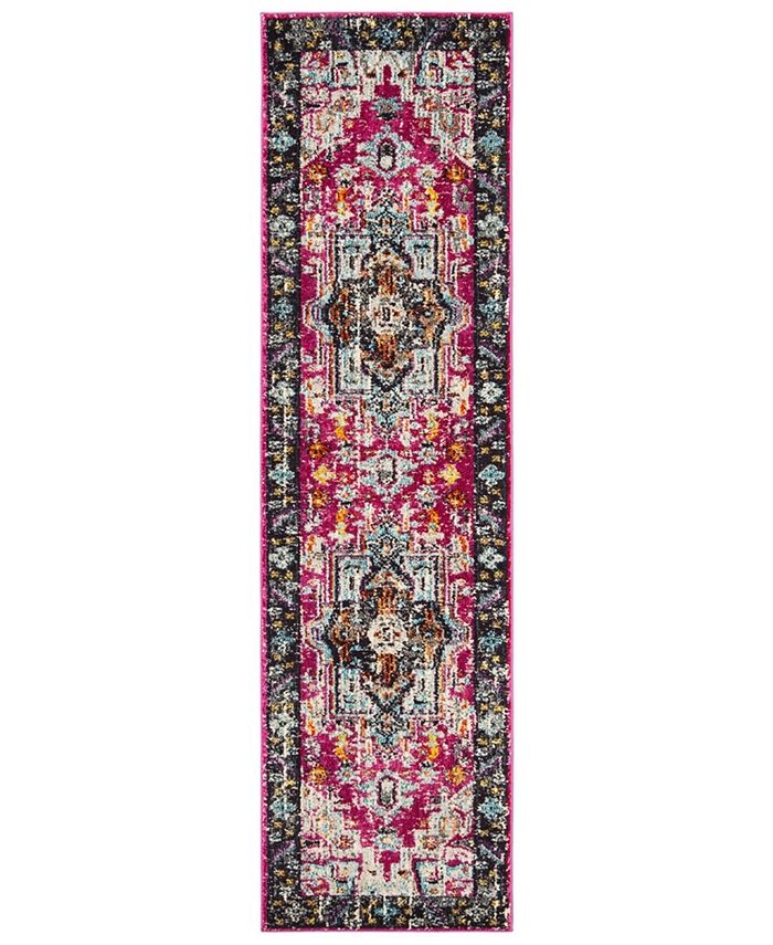 Safavieh Monaco Fuchsia and Grey 2'2" x 8' Runner Area Rug